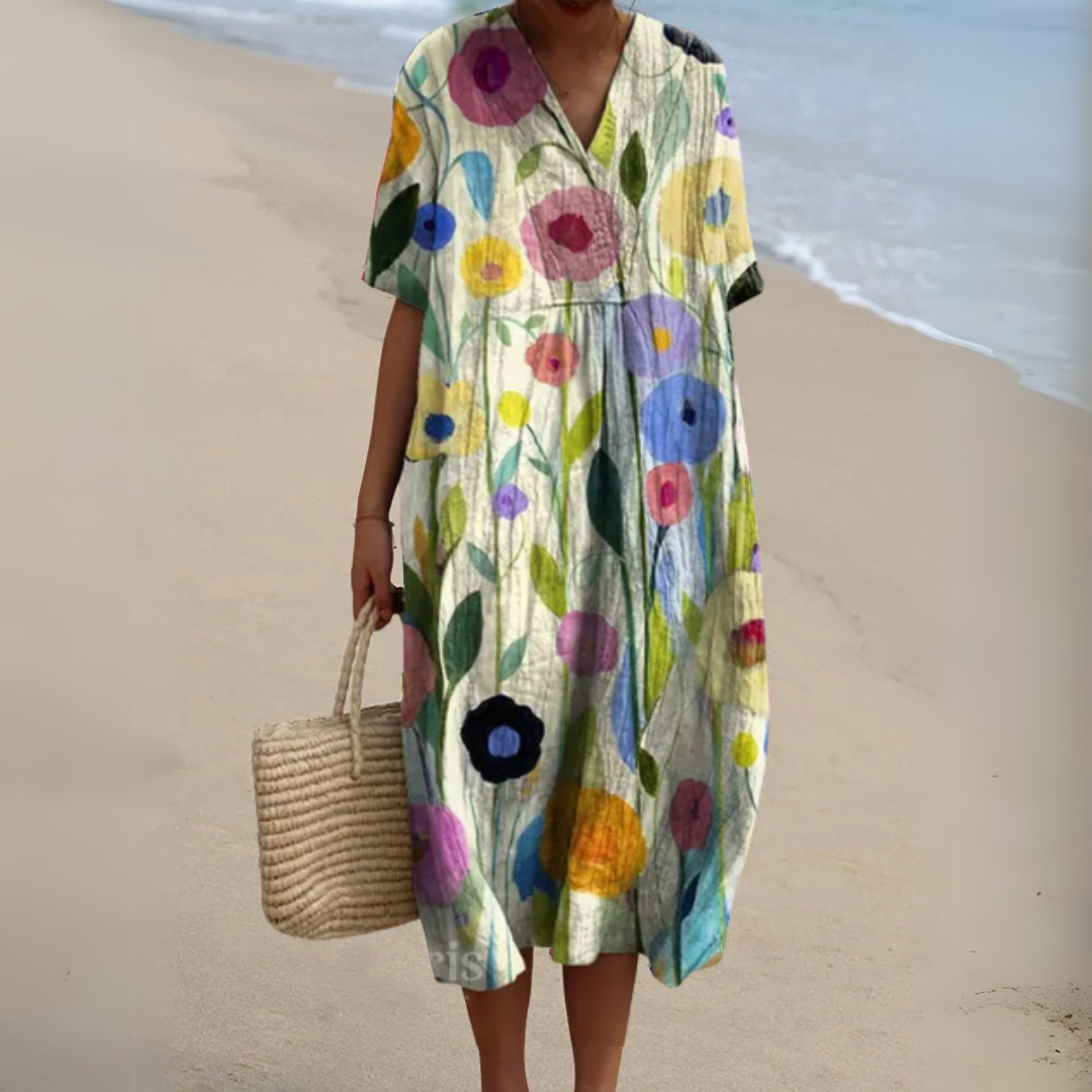 Nicole | Summer Dress with Flower Motif