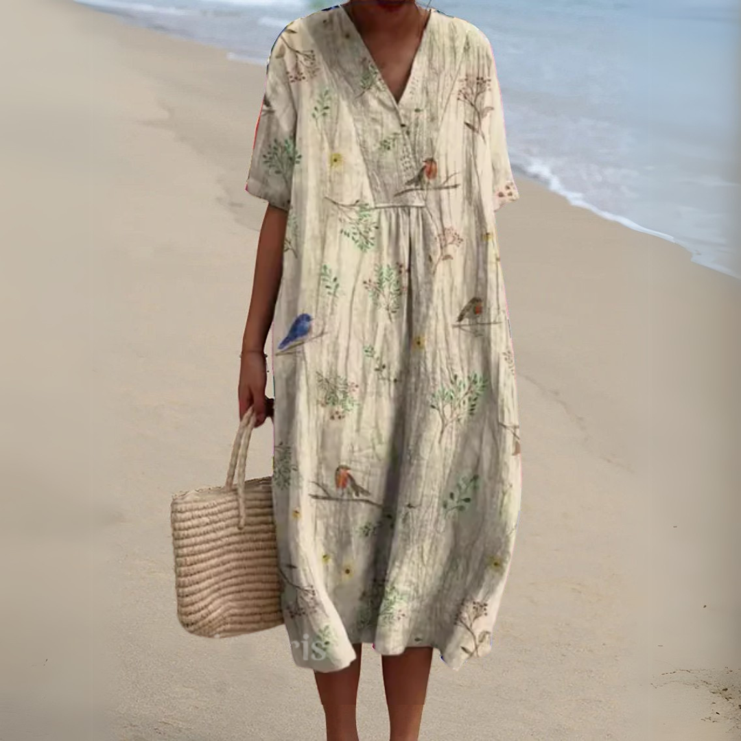 Nicole | Summer Dress with Flower Motif