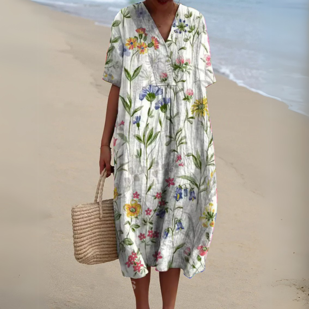 Nicole | Summer Dress with Flower Motif
