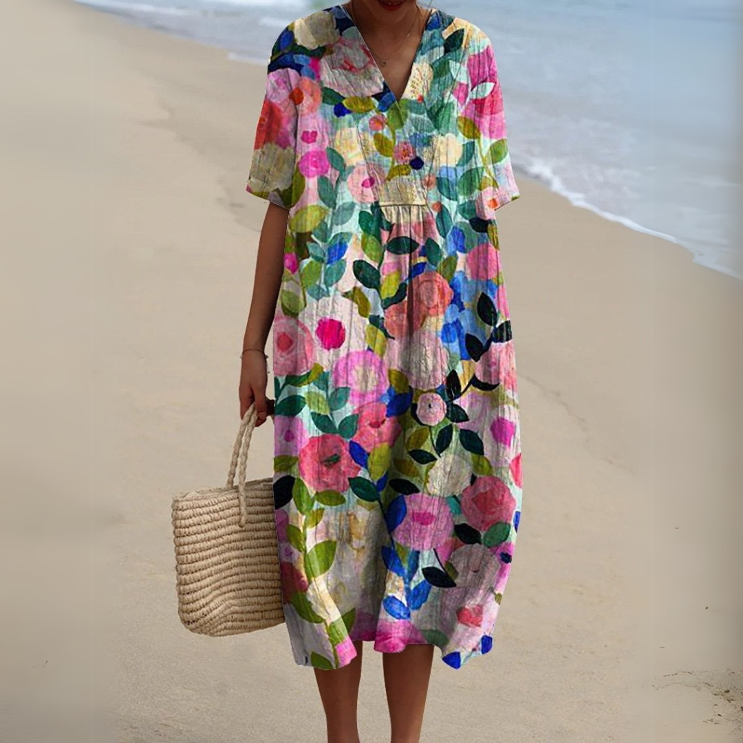 Nicole | Summer Dress with Flower Motif