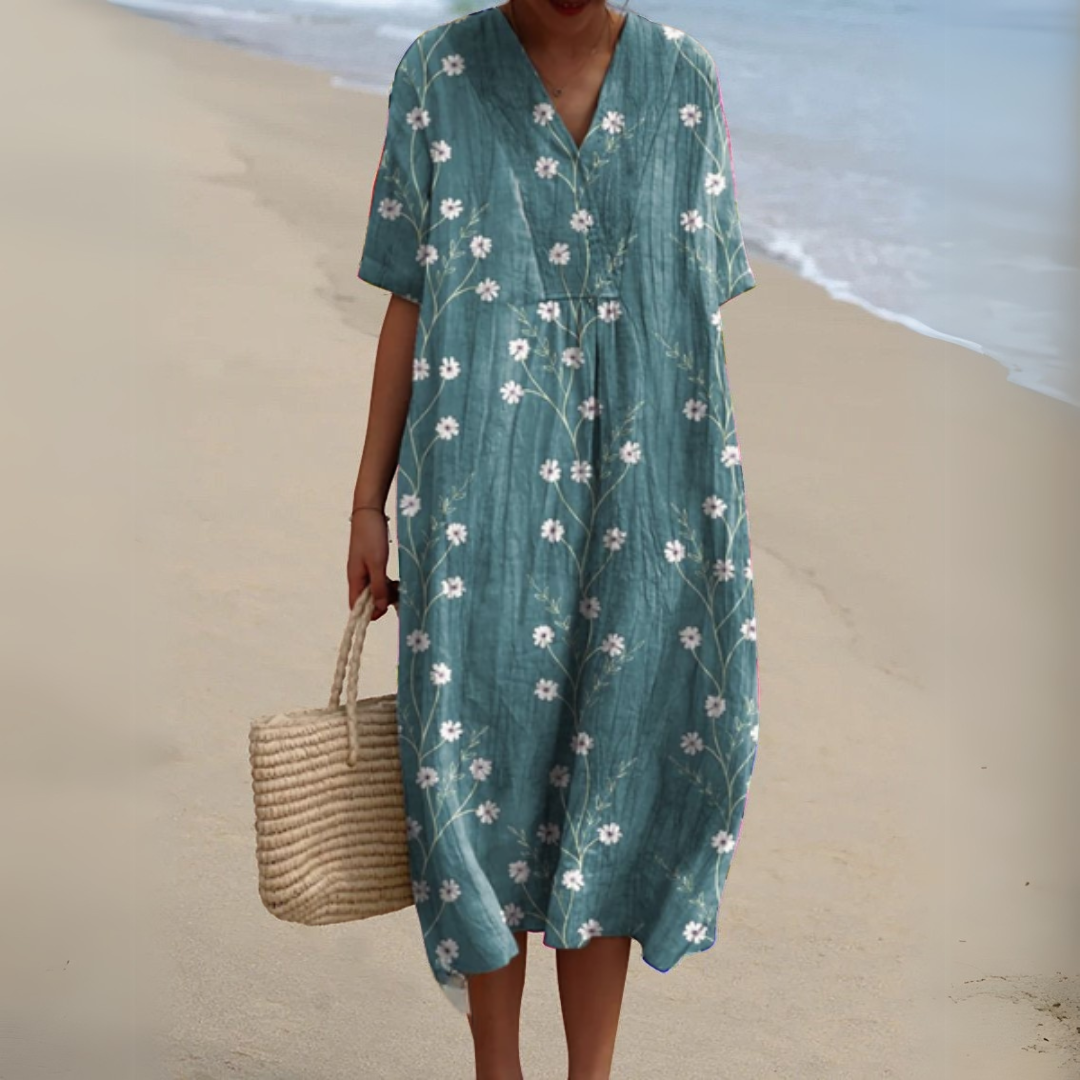 Nicole | Summer Dress with Flower Motif