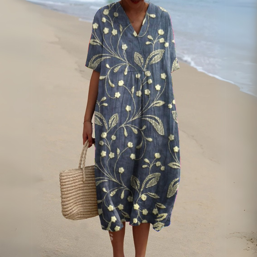 Nicole | Summer Dress with Flower Motif