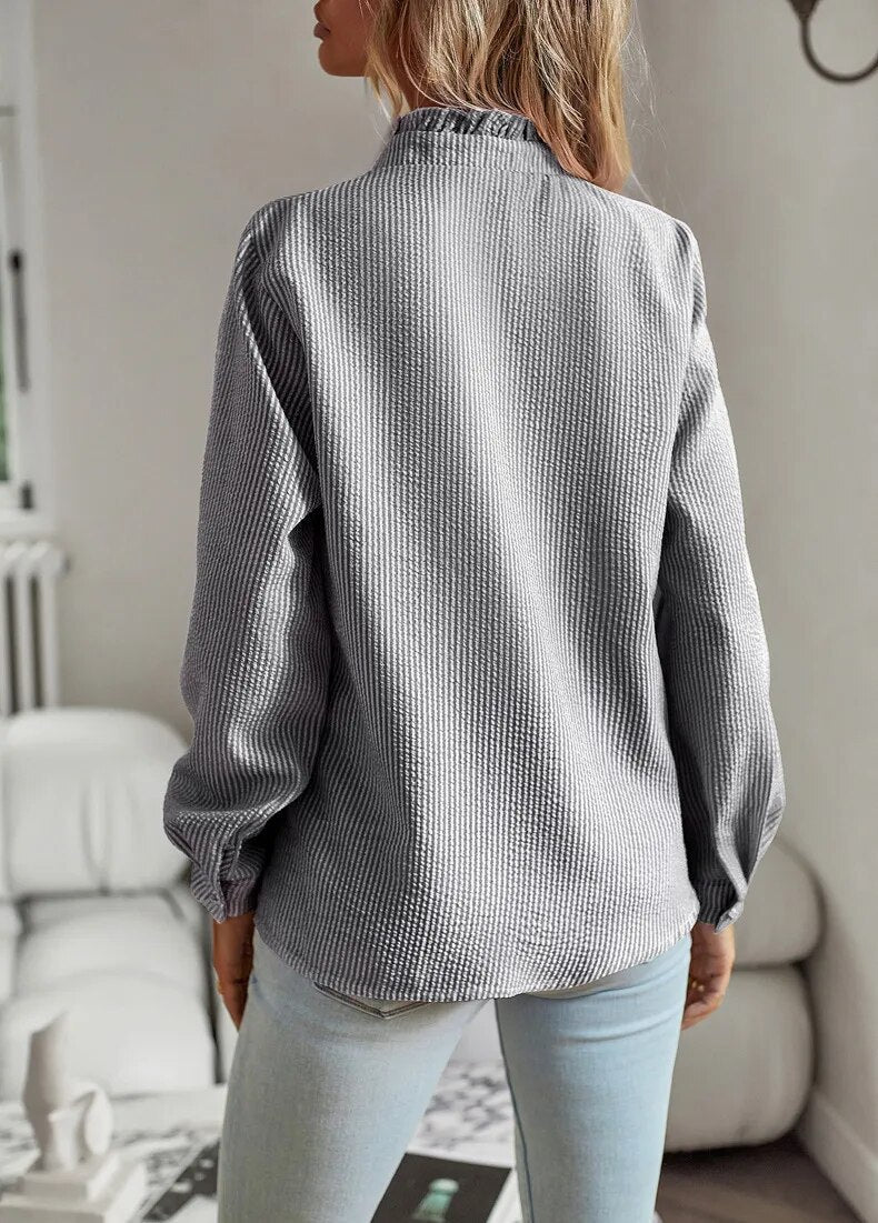 Audrey | Elegant Classic Ruffle Shirt